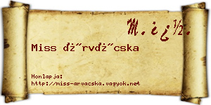 Miss Árvácska névjegykártya